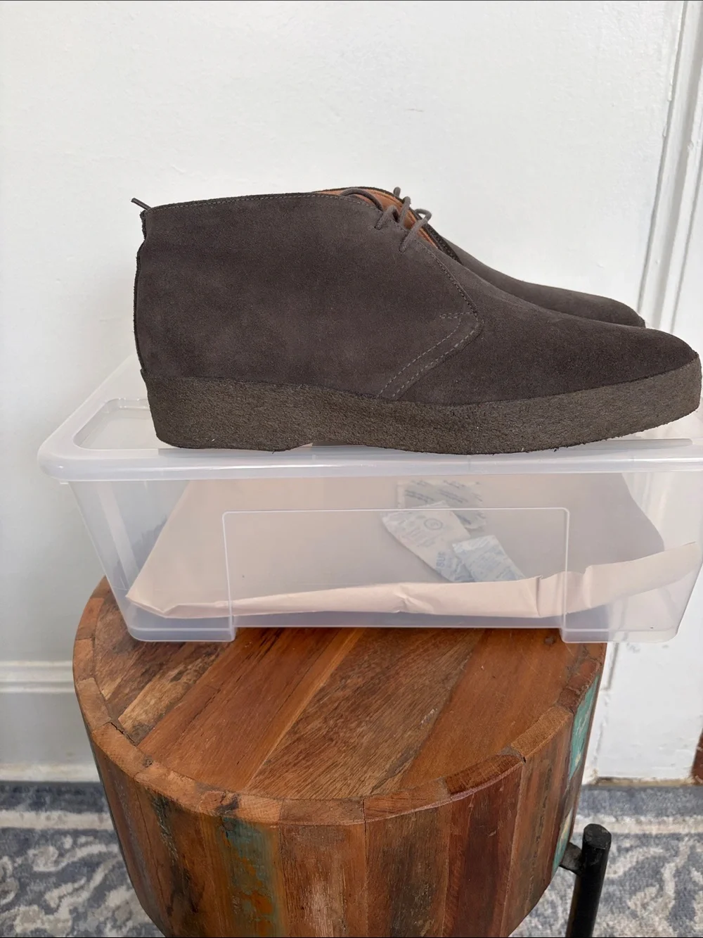 Gray Suede Sanders Joel Ankle Boots